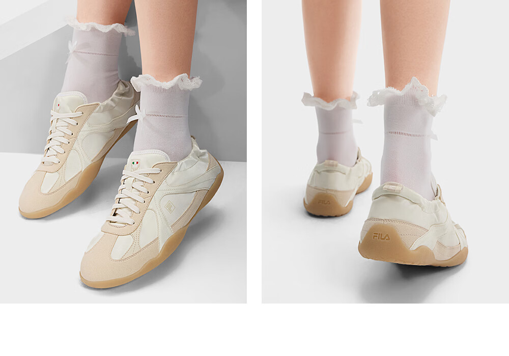 FILA Ballet Shoes Korean Style Sports Luxury Ballet Flats Women's New Football Training Shoes 34