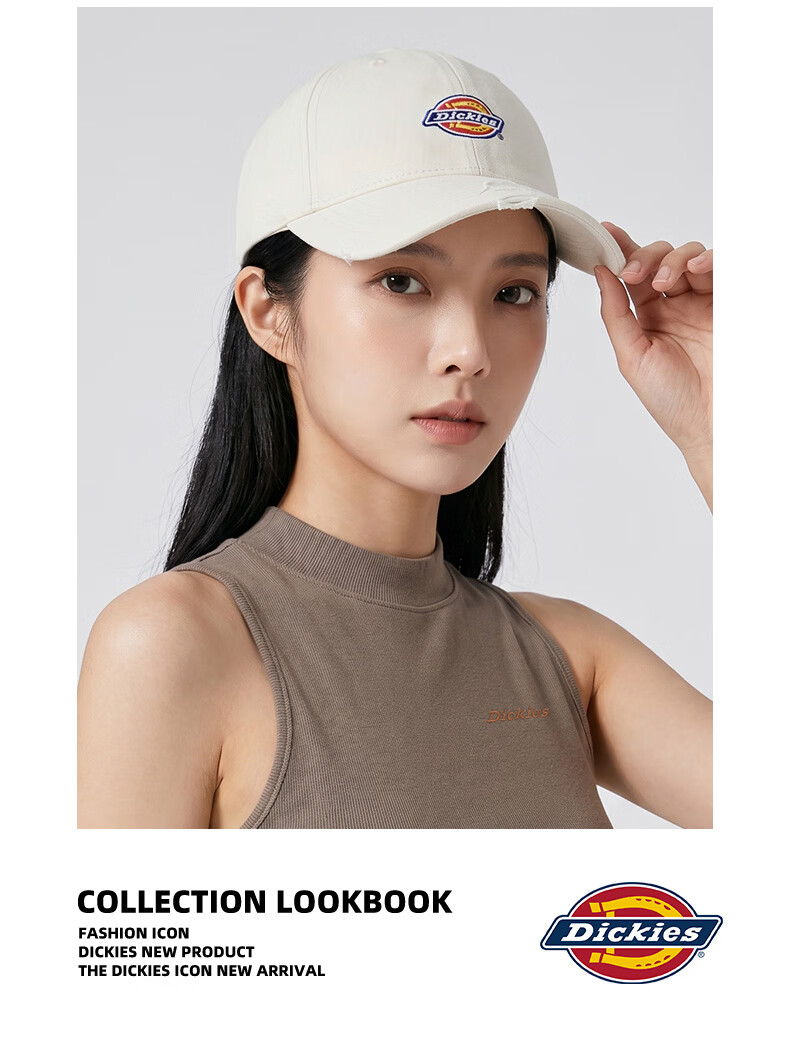 Dickies Hard Top Embroidered Baseball Cap Unisex Adjustable Sunshade Sports Casual Hat Black 4