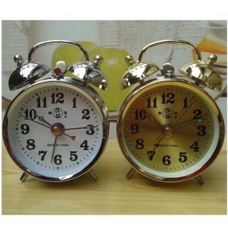 发条闹钟机械 2021老式机芯机械马蹄上怀旧发条表闹钟全铜纯铜小学生