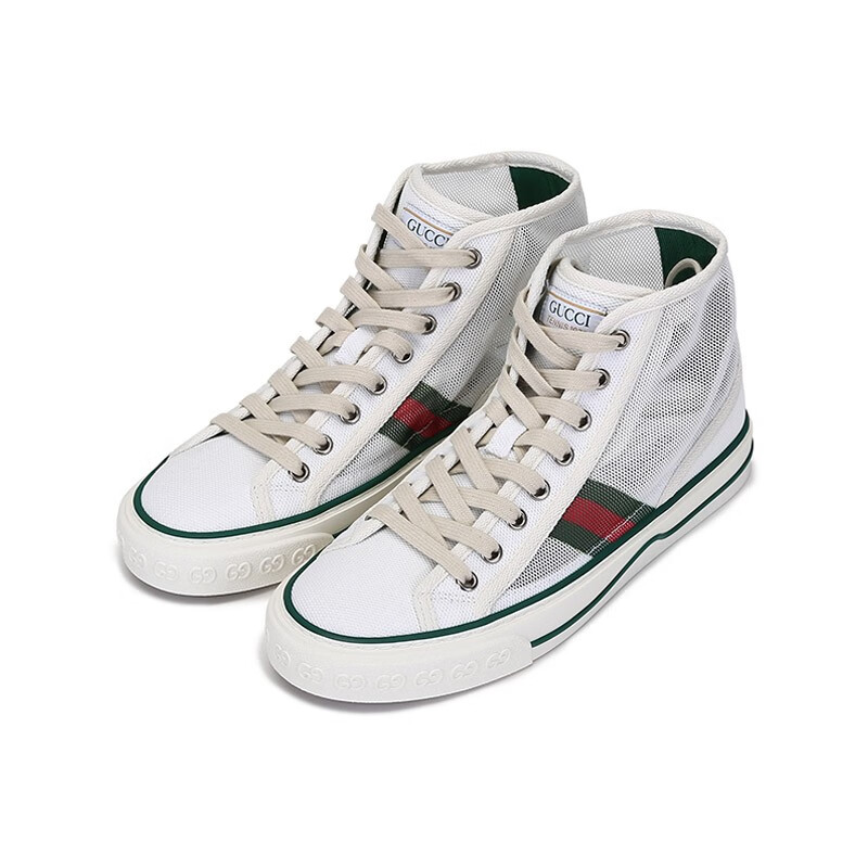 【sf】古驰 gucci 女士tennis 1977系列织物网眼系带高帮休闲运动鞋