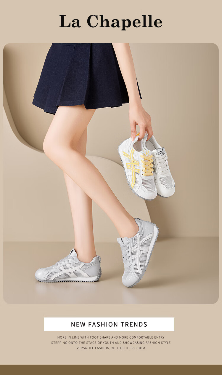 La Chapelle Women's Summer Lightweight Breathable Mesh Trainer Sneakers Casual Sports Shoes 1072 Moonlight Silver Size 40 1