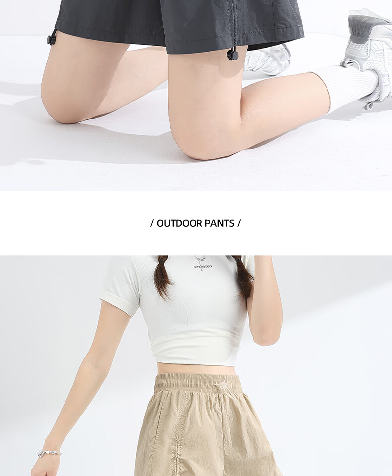 MINISO Women's Sports Shorts Summer 2026 New Thin Quick-Dry Casual Five-Point Wide-Leg Pants 17