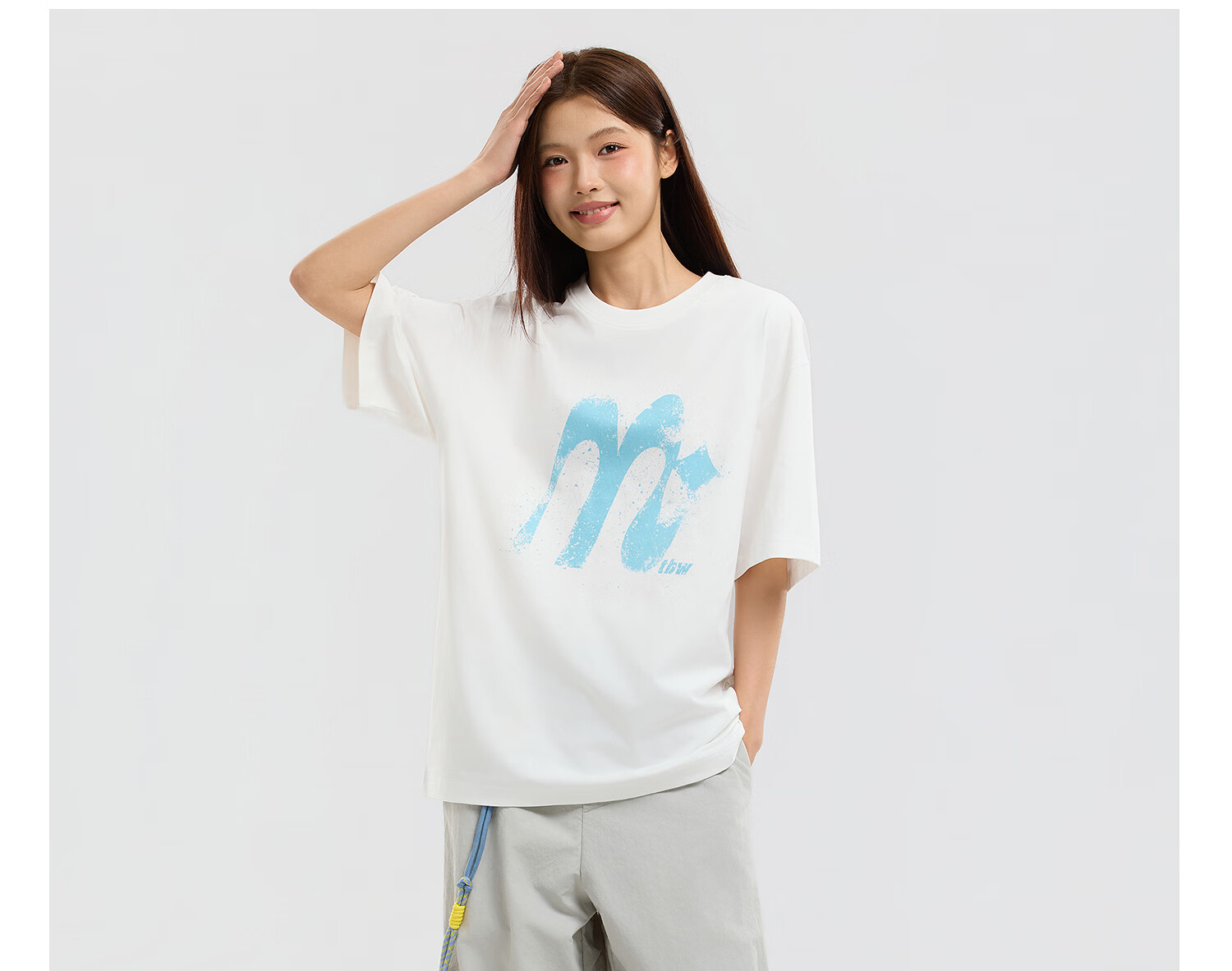 Metersbonwe Men's Short Sleeve T-Shirt 2026 Summer New Cool Color-Block Printed Casual Loose Fit Crew Neck Top 37
