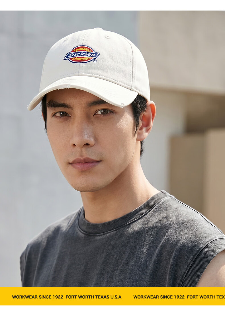 Dickies Hard Top Embroidered Baseball Cap Unisex Adjustable Sunshade Sports Casual Hat Black 12