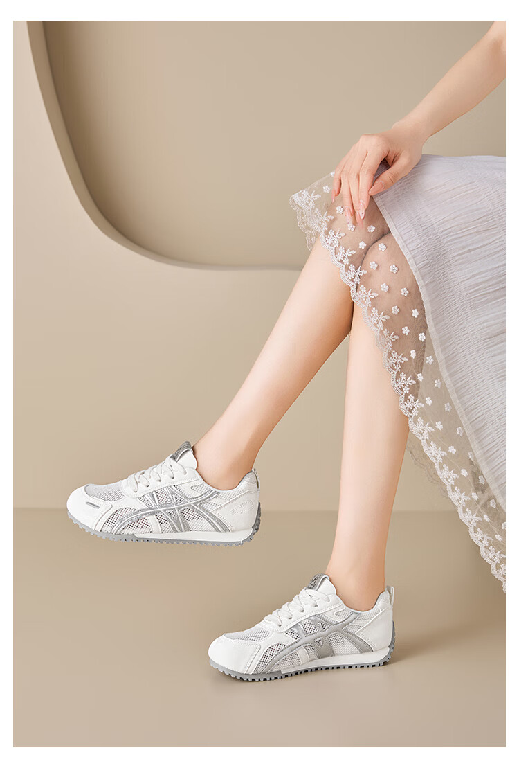La Chapelle Women's Summer Lightweight Breathable Mesh Trainer Sneakers Casual Sports Shoes 1072 Moonlight Silver Size 40 14