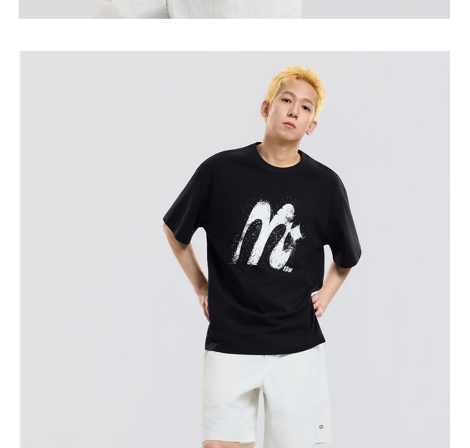 Metersbonwe Men's Short Sleeve T-Shirt 2026 Summer New Cool Color-Block Printed Casual Loose Fit Crew Neck Top 26