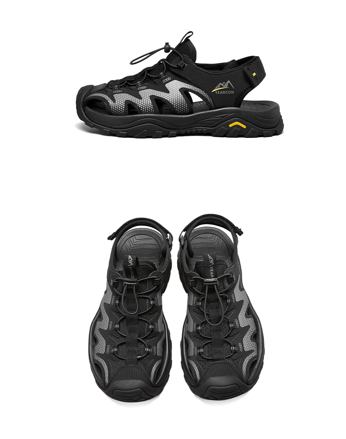 Eierkang Men's Casual Creek Walking Sandals Outdoor Sports Closed-Toe Beach Shoes Black 41 61867W 36