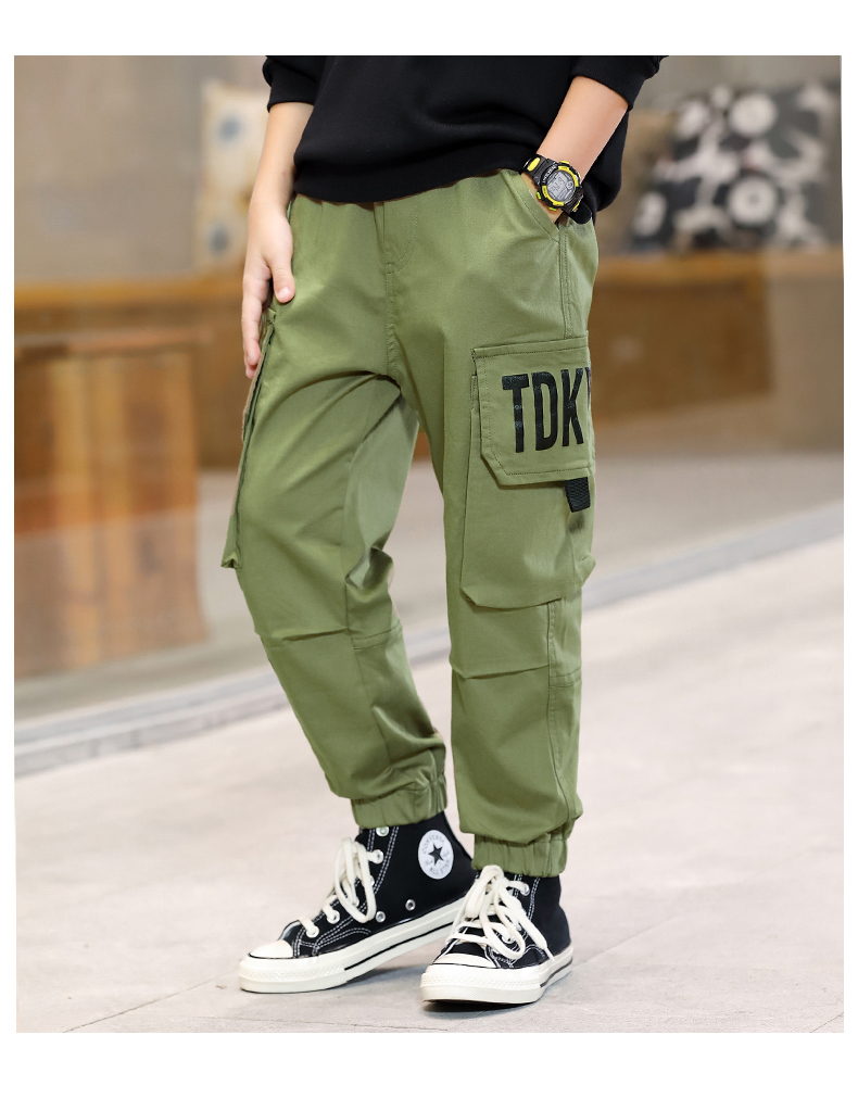 迪士尼disney男童工装裤夏季2022年儿童嘻哈街舞长裤中大童薄款裤子