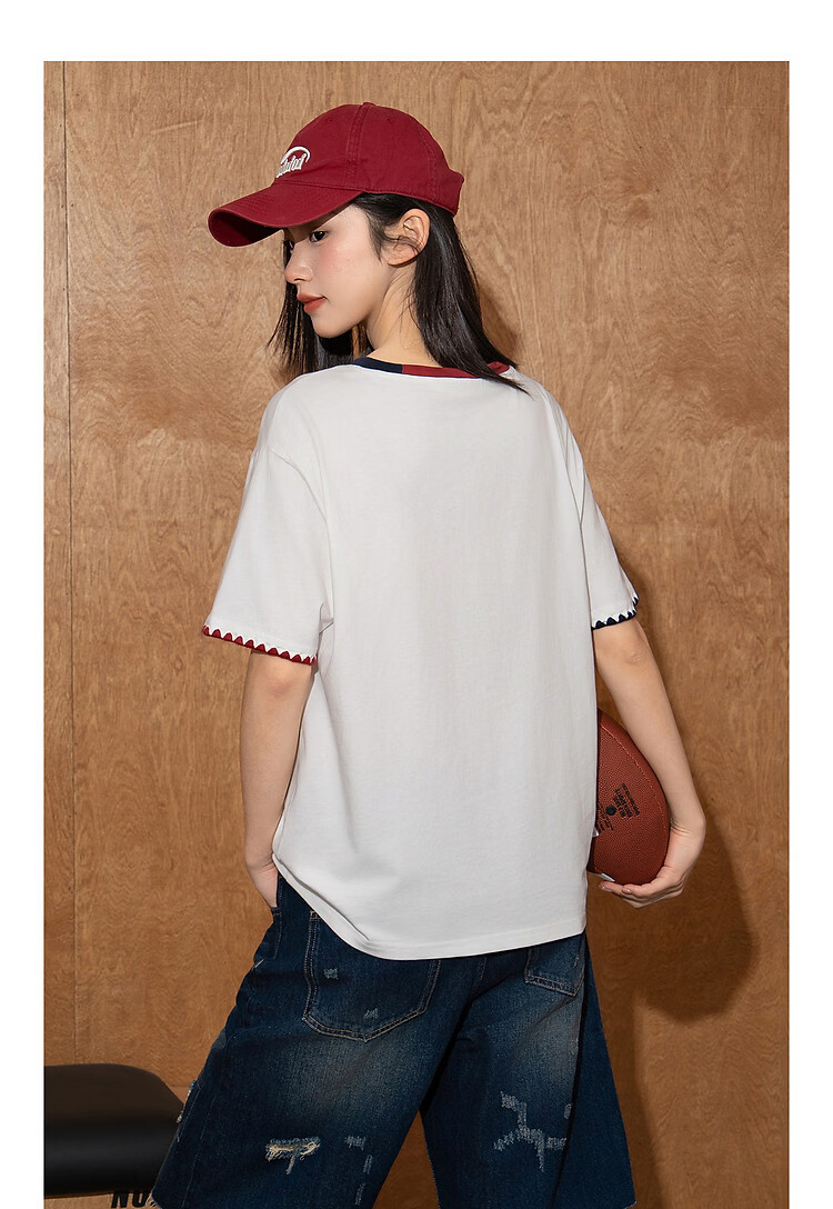 TonLion 2026 Summer Women's Short Sleeve T-Shirt Pure Cotton Youthful Fashionable White Versatile Early Spring Top 13
