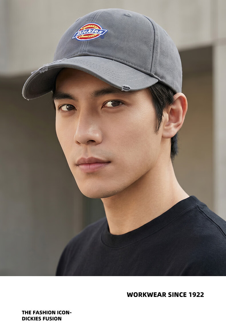 Dickies Hard Top Embroidered Baseball Cap Unisex Adjustable Sunshade Sports Casual Hat Black 3