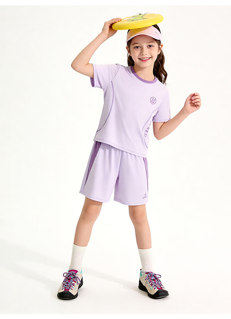 Bingxue Kapok Kids Sports Set Boys and Girls Ice Silk Summer Thin Quick-Dry Short Sleeve Outdoor Running Training Two-Piece Set 23