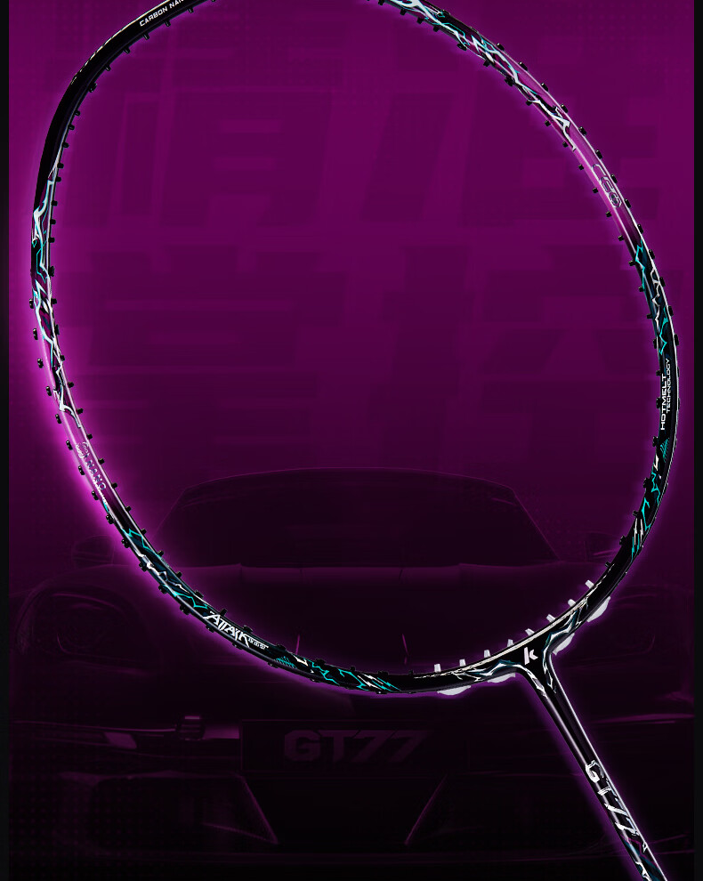 KAWASAKI Ultra-Light Offensive Professional Durable Training and Competition Badminton Racket Su Hansen Limited Edition GT77 White String 6