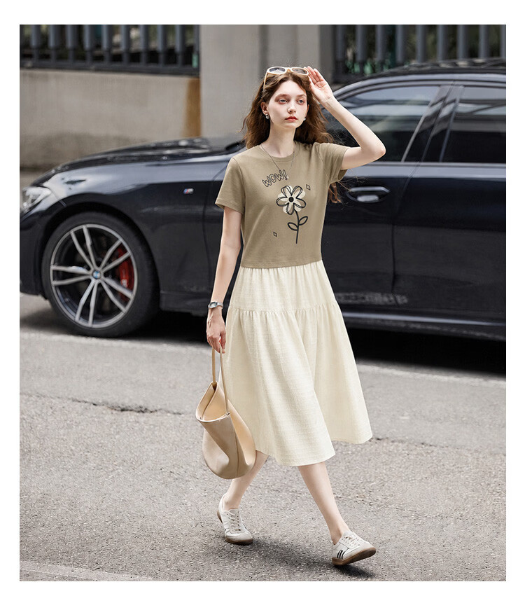 TonLion 2026 New Spring Summer Women's Dress Knitted Patchwork Early Spring Korean Style Fashionable Elegant 9
