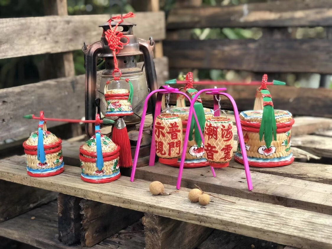 传统油纸灯笼传统潮汕竹编油纸迷你大小灯笼车载挂饰摆件一文字定制