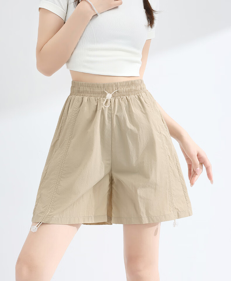 MINISO Women's Sports Shorts Summer 2026 New Thin Quick-Dry Casual Five-Point Wide-Leg Pants 19