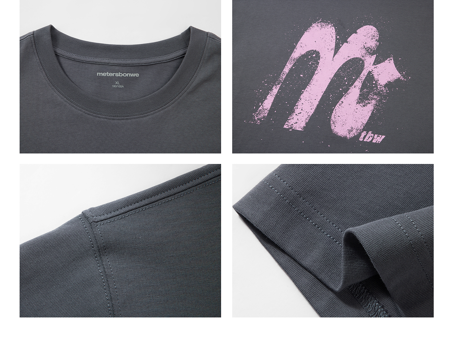 Metersbonwe Men's Short Sleeve T-Shirt 2026 Summer New Cool Color-Block Printed Casual Loose Fit Crew Neck Top 15