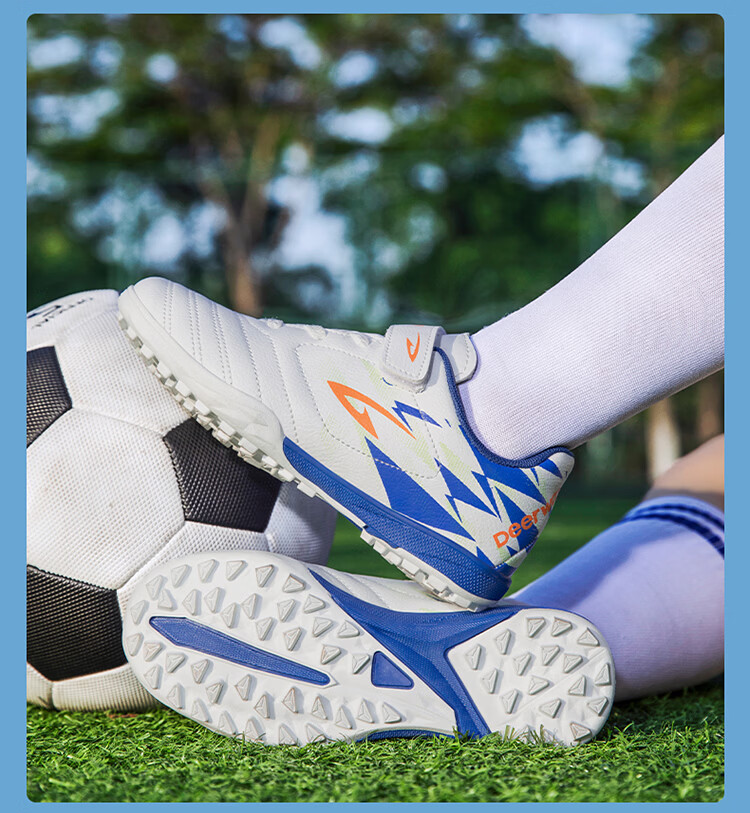 DEERWAY Kids Professional Soccer Shoes 6-12 Years Old TF Turf Cleats Summer Breathable Non-Slip Training Shoes Light Green Size 31 20