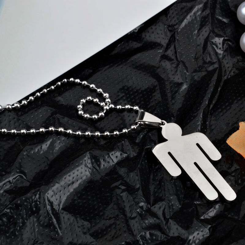 世雅 嘻哈时尚风billie eilish碧梨小人同款项链街头男女潮钛钢不掉色