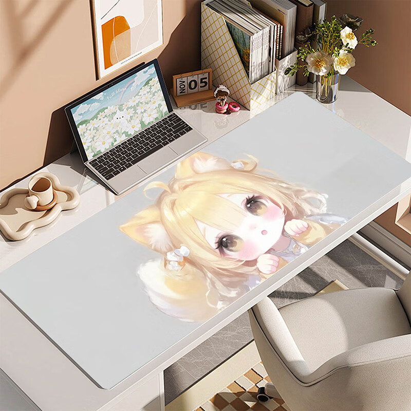 Juyingfeng Large Mouse Pad Cute Healing Clear Cartoon Office Dorm Bedroom Laptop Mouse Keyboard Pad Lock Edge Desk Mat 800x300x2mm Yun Xiaoduo 2