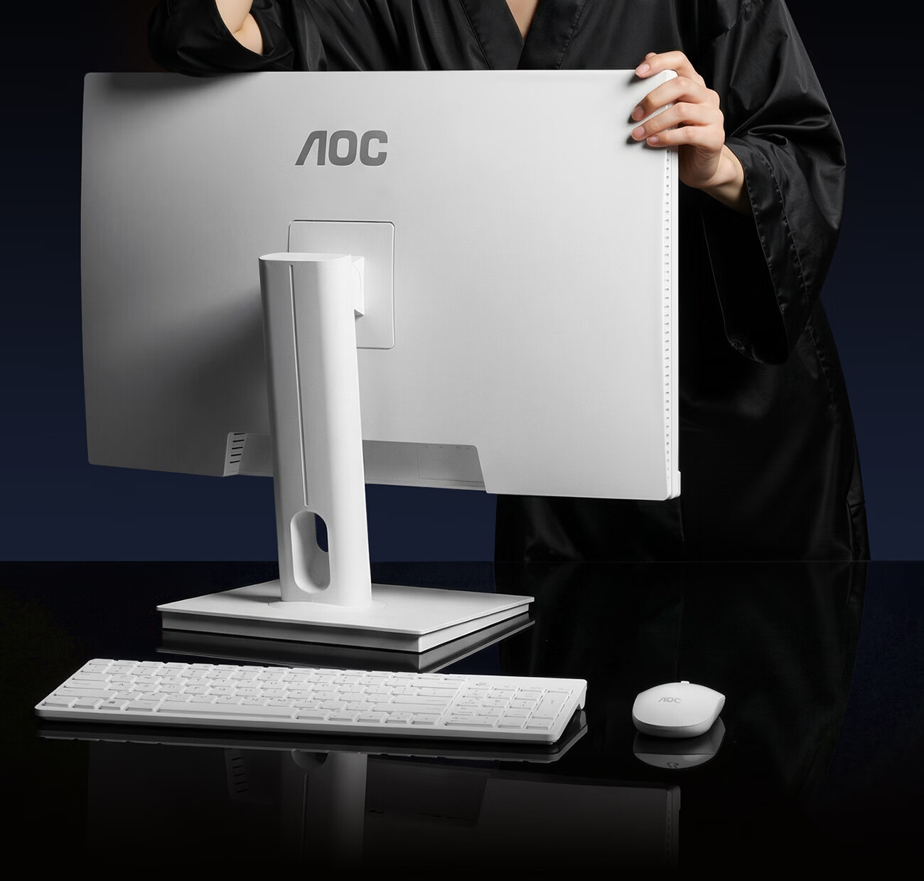 AOC All-In Computer, 24.5-Inch High-Definition High Refresh Rate Flagship Smart AI Learning Commercial Office Home Desktop Host (G5900 16GB 512GB Keyboard And Mouse Combo) 19