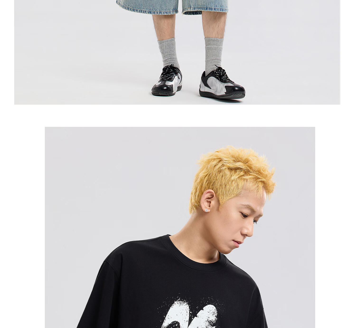 Metersbonwe Men's Short Sleeve T-Shirt 2026 Summer New Cool Color-Block Printed Casual Loose Fit Crew Neck Top 23