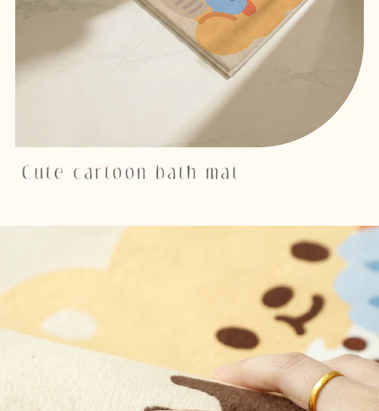 Bodisi Plush Bathroom Door Mat Non-Slip Toilet Floor Mat Washbasin Entrance Rug 60*40CM 7