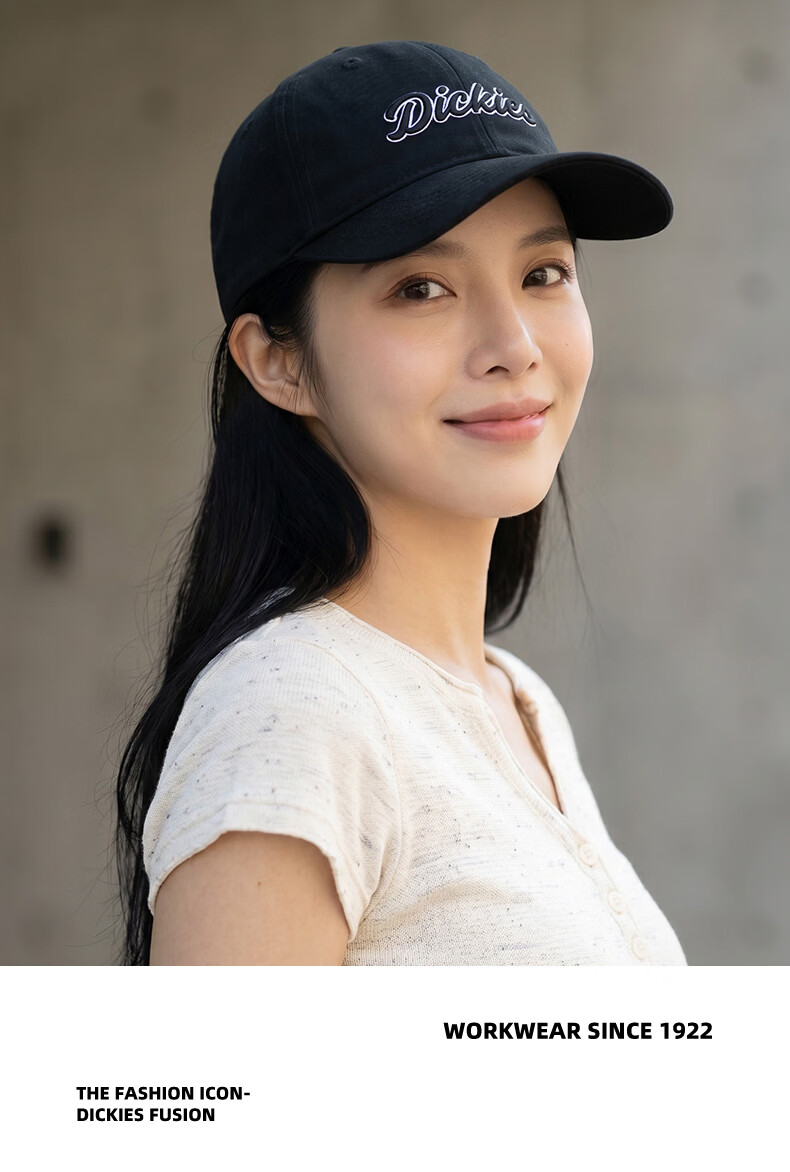 Dickies New Retro Baseball Cap Unisex Soft Top Pure Cotton Duckbill Hat Navy Blue 12