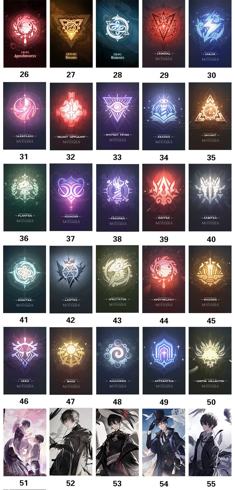 诡秘之主周边 诡秘之主卡贴22全途经魔药徽章卡片学生校园卡片水卡