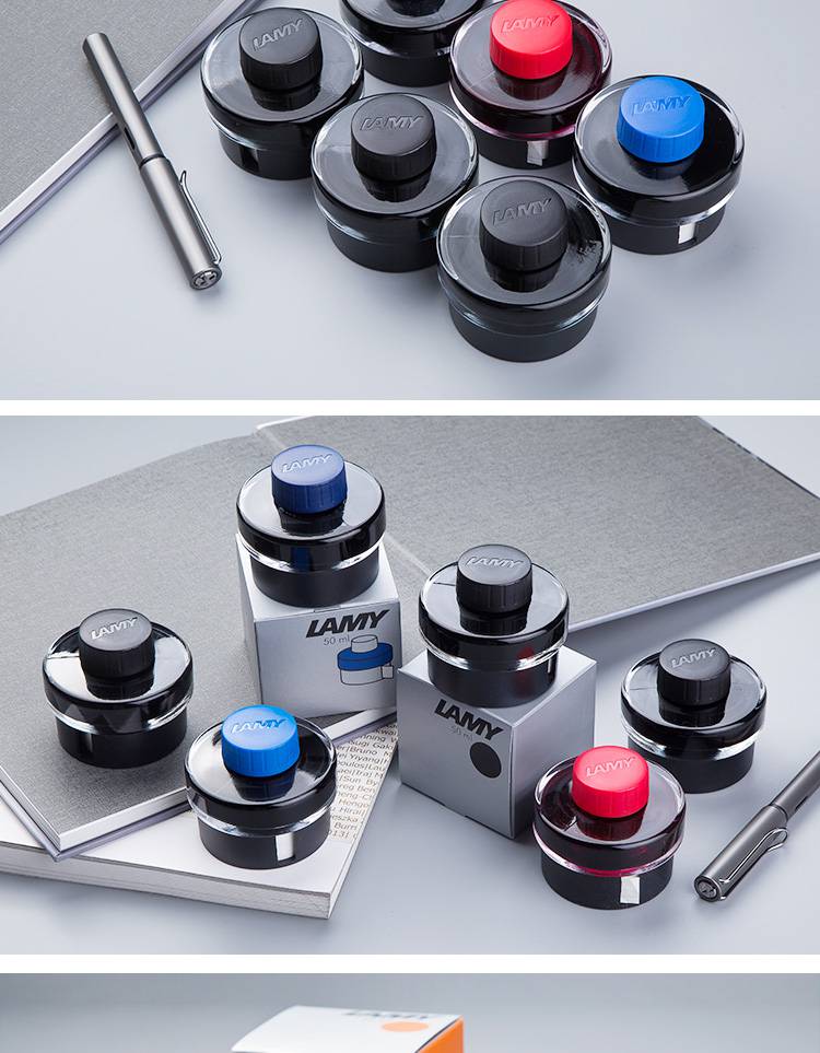 凌美(lamy) 德国钢笔t52非碳素瓶装墨水50ml不堵笔蓝色黑色红色 蓝色