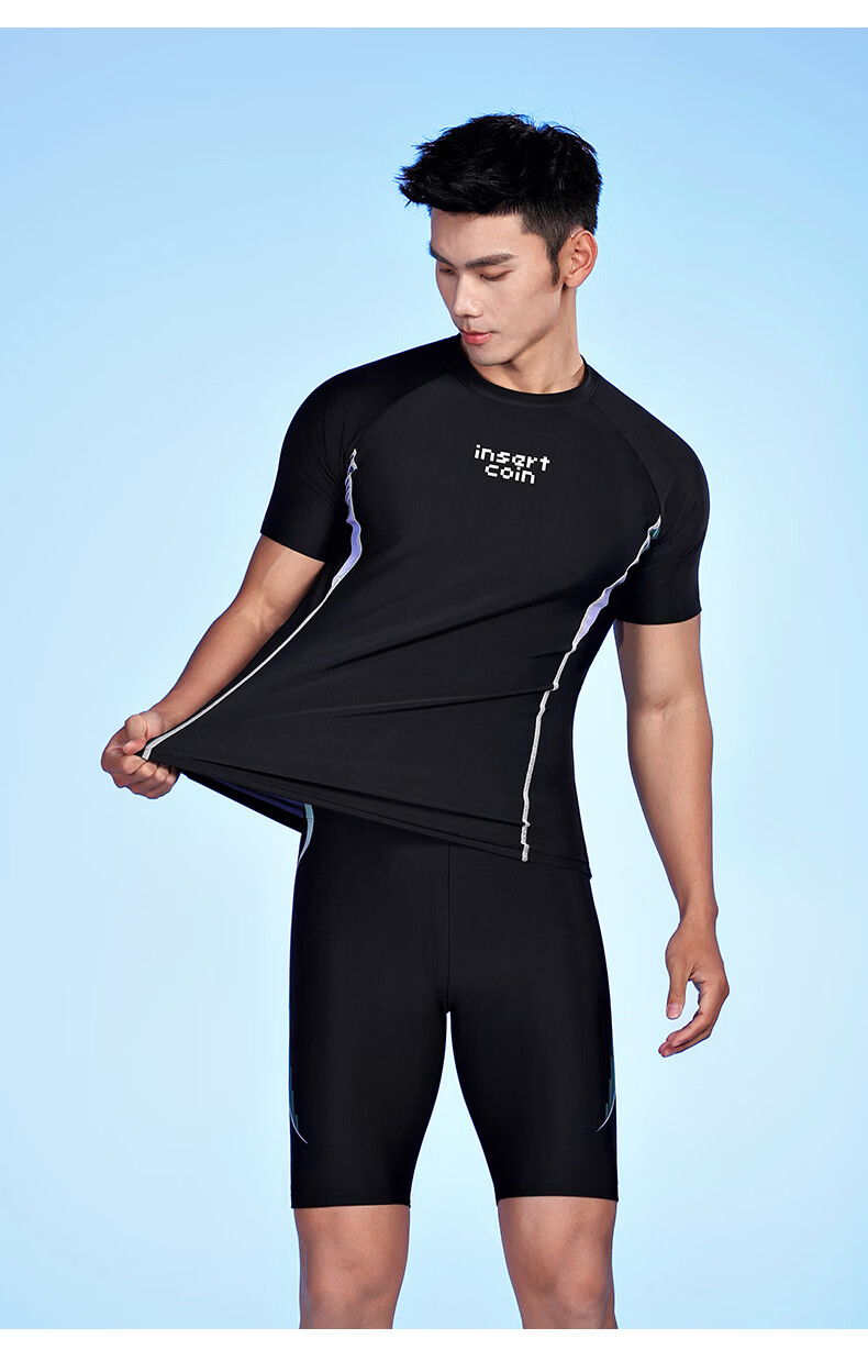Yuke Men's Swimwear Set Swim Trunks Adult Teen Sun Protection Plus Size Quick-Dry Hot Spring Professional Swimming Gear Full Set 22