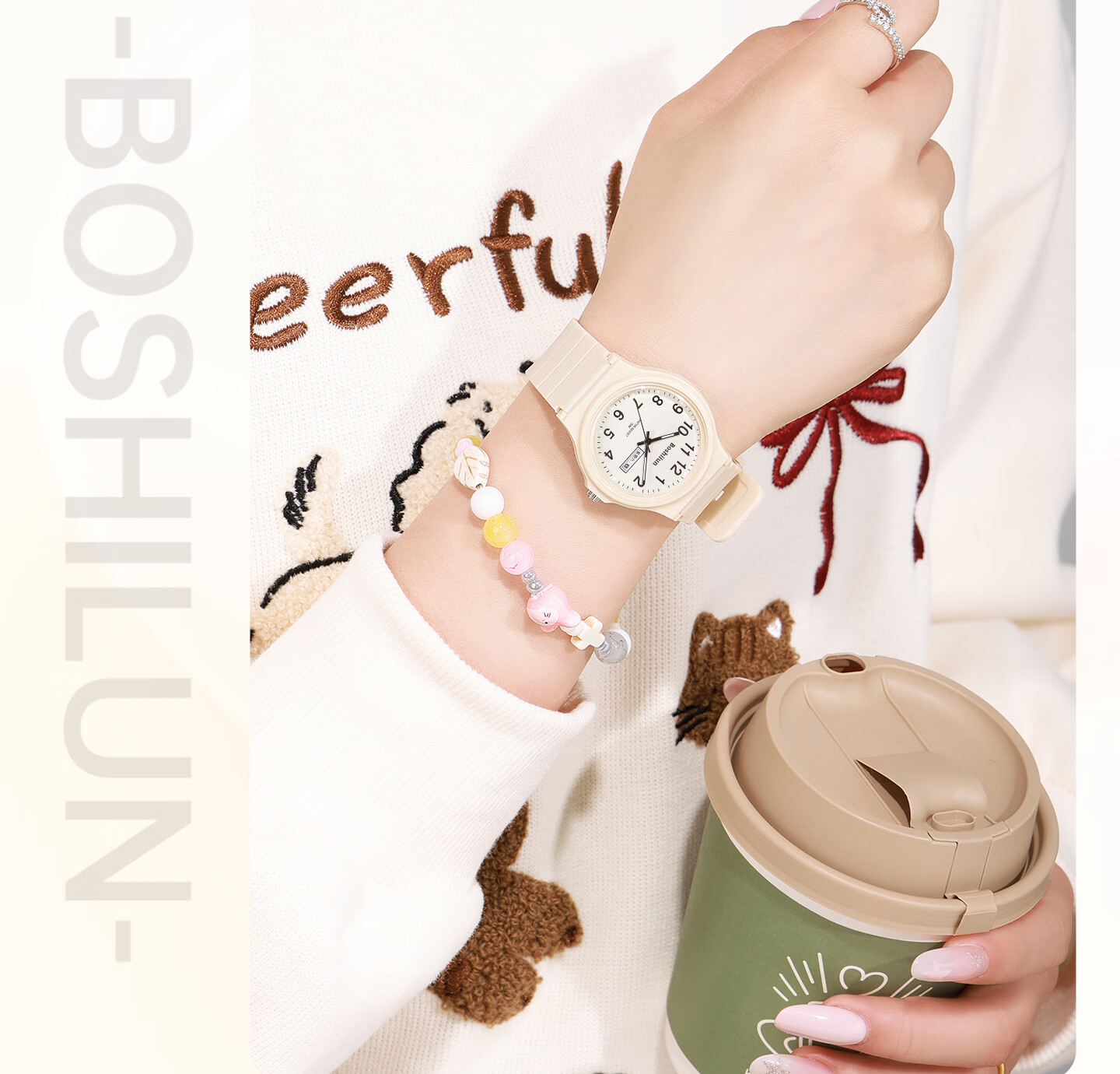 Bausch & Lomb Women's Watch for High School Students Exam Use Silent Waterproof Sports Quartz Watch for Kids Only Time Display 16