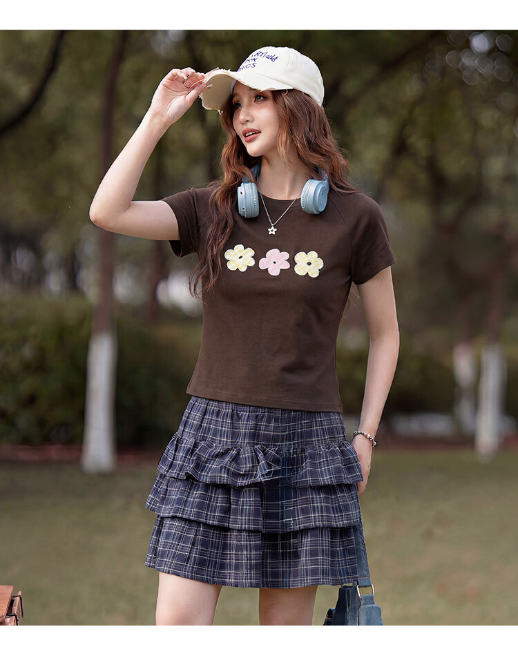 TonLion 2026 Summer New Women's Slim Fit Short Sleeve T-Shirt Fashion Casual High-Grade Versatile Shoulder Top 12