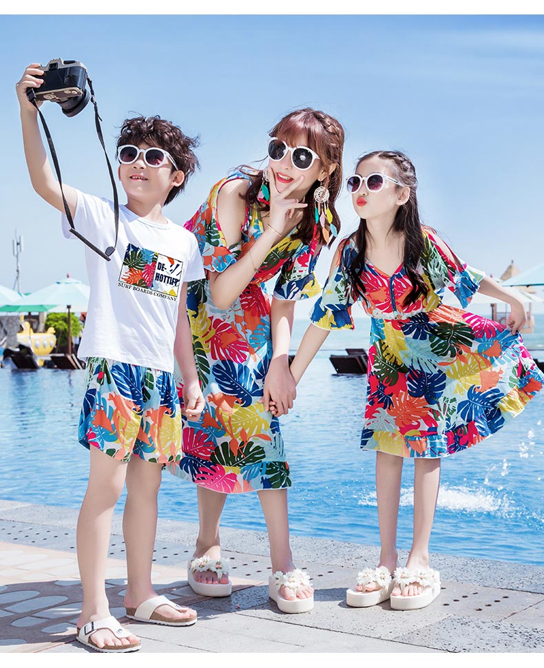 迪士尼 disney 亲子装一家三口四口父子装度假三亚海边沙滩装夏天母子