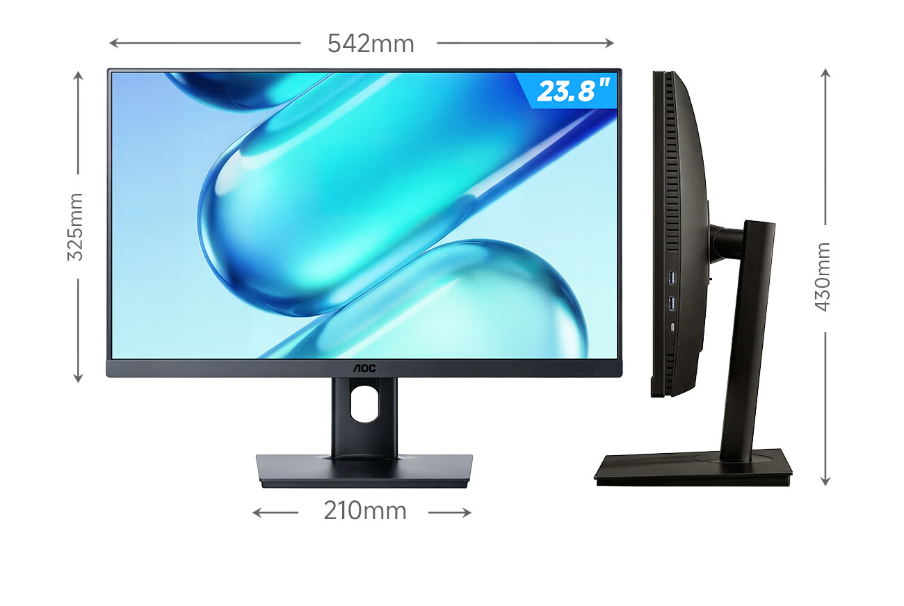 AOC All-in-One PC 23.8-inch HD Commercial Office Home Desktop Computer (N95 + 16GB + 256GB SSD WiFi Bluetooth) Black 40