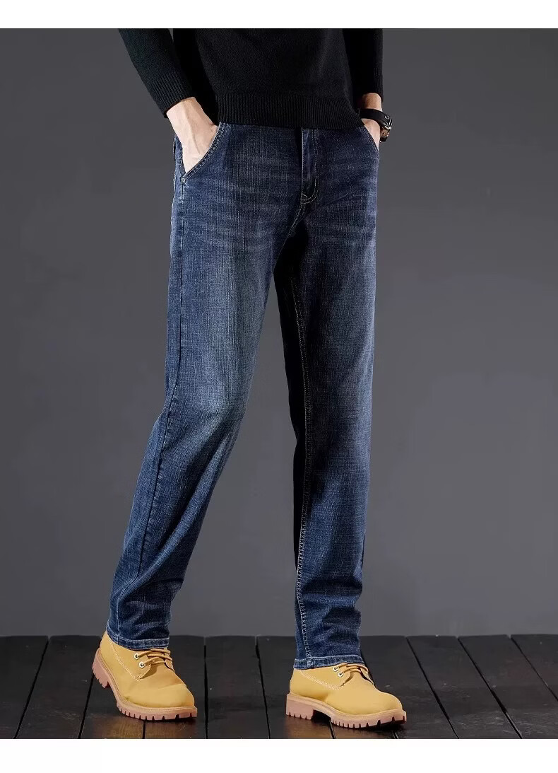 Jeanswest Men's Jeans Spring Summer New Loose Straight High-End Trendy Stretch Vintage Casual Pants 11