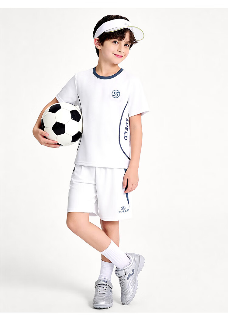Bingxue Kapok Kids Sports Set Boys and Girls Ice Silk Summer Thin Quick-Dry Short Sleeve Outdoor Running Training Two-Piece Set 27
