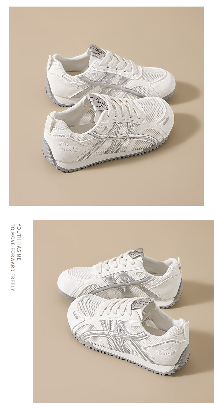 La Chapelle Women's Summer Lightweight Breathable Mesh Trainer Sneakers Casual Sports Shoes 1072 Moonlight Silver Size 40 18