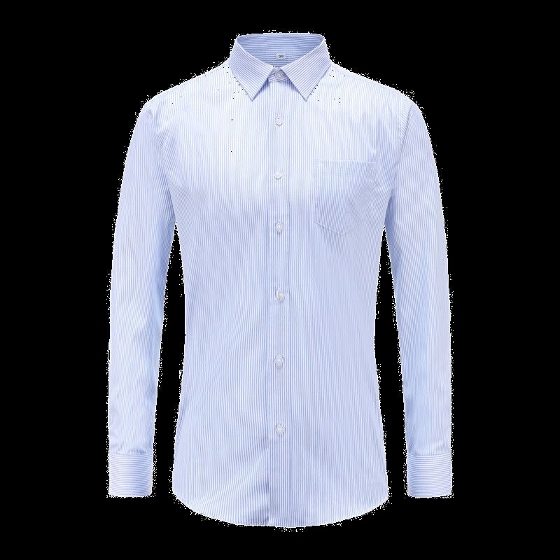 广发银行行服衬衫 2022广东发展男衬衫 上班休闲蓝条纹长短袖 单蓝