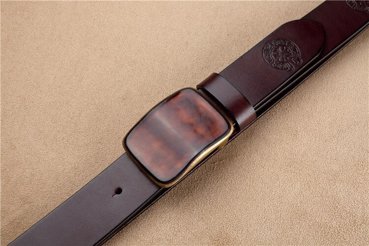 【京选品质】克罗心皮带男 克罗心腰带男头层牛皮平滑扣哈雷裤带手工