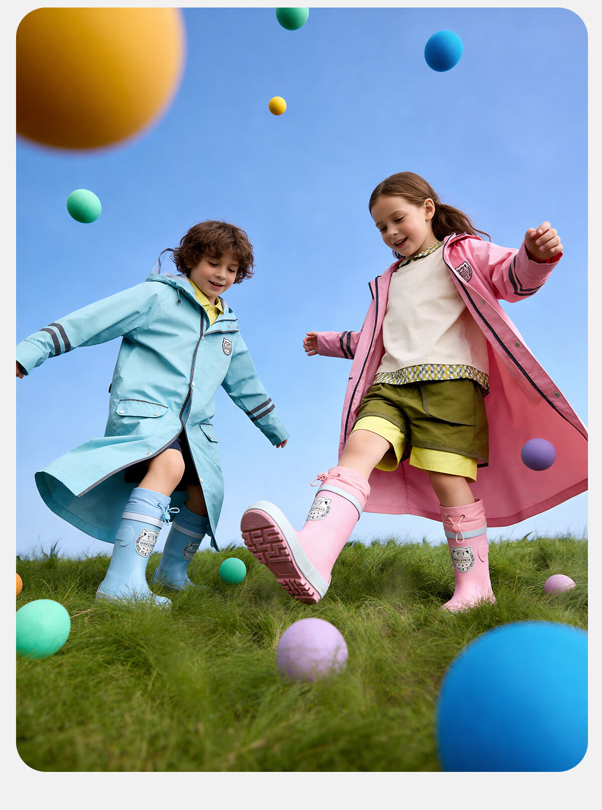 Sweet Baby Kids Rain Boots Boys 7-12 Years Old School Use JD Self-operated Non-slip Durable Rubber Rain Shoes 38
