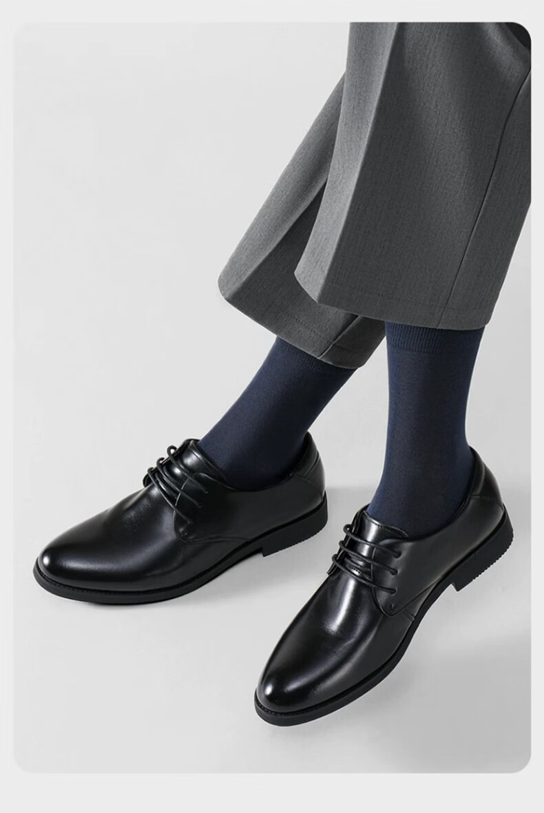 ROMON Mulberry Silk Men's Summer Thin Breathable Mid-Calf Socks Antibacterial Deodorant Black Business Long Socks 17