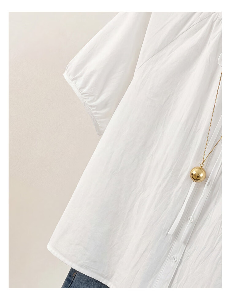 TonLion 2026 Summer New Women's Short Sleeve Shirt Round Neck Sweet Niche Design Puff Sleeve Beautiful Top 9