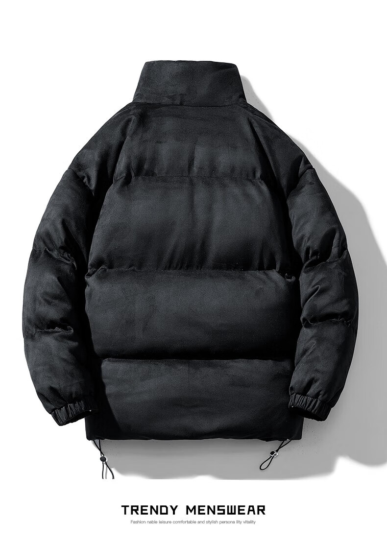 服男冬季加厚外套男麂皮绒潮牌冬装羽绒中长款潮流男装男装 深灰色 s