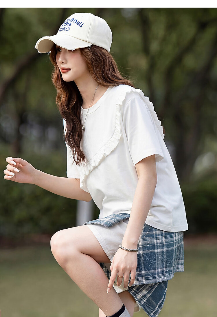 TonLion 2026 Summer New Women's Short Sleeve T-Shirt Loose Unique Chic Stylish Top 12