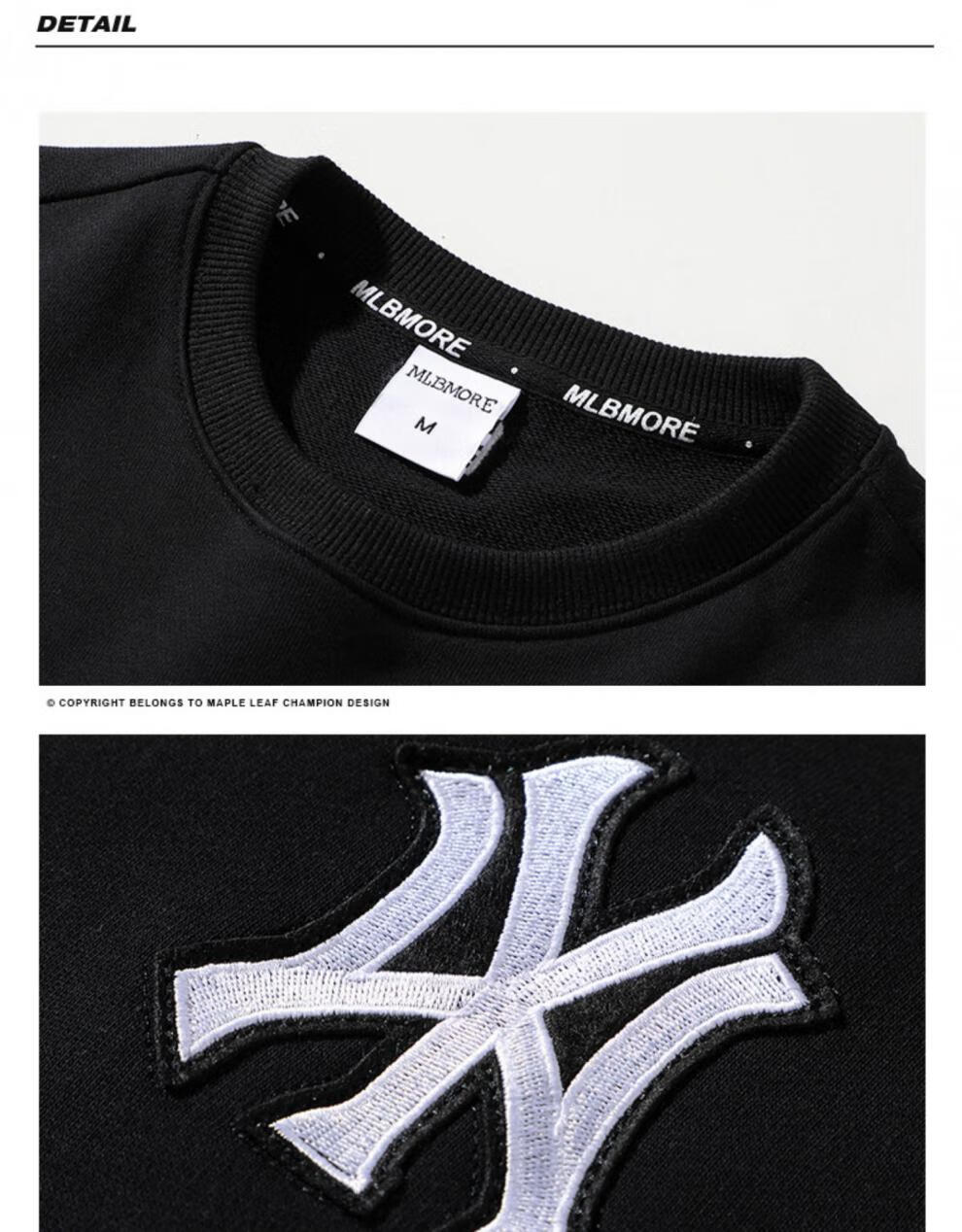 mlb奥特莱斯品牌专柜官网丨mlb 官方韩潮绣花ny原创mlb卫衣字母 白色