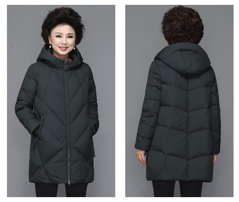 老奶奶老太太中款羽绒服妈妈羽绒服中长款中老年人女秋冬外套奶奶装