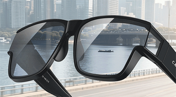CAPONI Polarized Photochromic Sunglasses Clip-On for Men and Women, Foldable Prescription Glasses Clip, Day and Night Driving Anti-Glare 17
