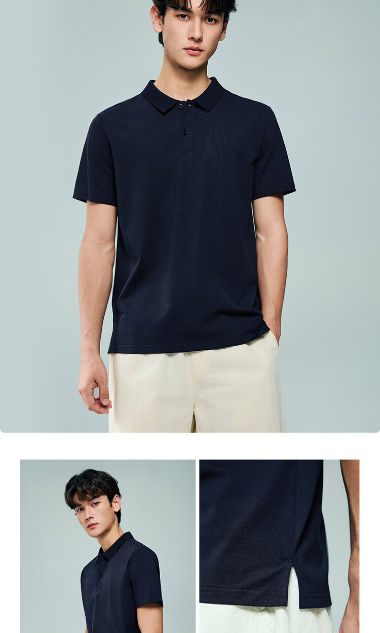 Giordano Men's Short Sleeve Polo Shirt Summer New Black Technology Cooling Antibacterial Solid Color Collar Top 13016214 14