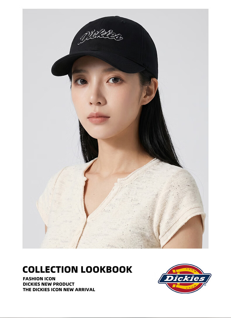 Dickies New Retro Baseball Cap Unisex Soft Top Pure Cotton Duckbill Hat Navy Blue 2