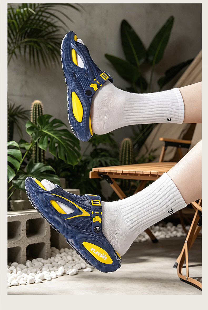 PLAYBOY New Men's Summer Slippers Non-Slip Breathable Thick Sole Beach Casual Popular Sandals 13